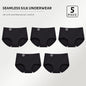 5PCS Seamless Mulberry Silk Panties Woman Underwear Ultra-Thin High Elastic Invisible Briefs Soft & Breathable Female Lingerie