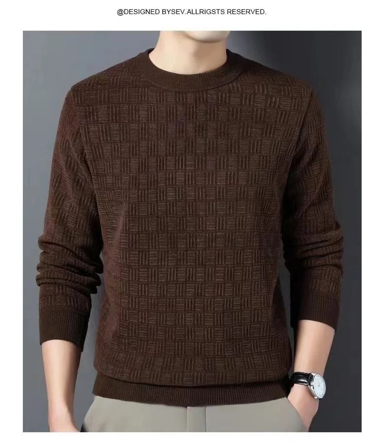 Men's 100% pure Mink Cashmere Sweater O-Neck Pullovers Knit Large Size Mink Sweater Winter Male Tops Long Sleeve Jumpers 4XL