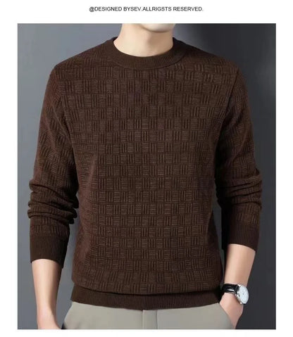 Men's 100% pure Mink Cashmere Sweater O-Neck Pullovers Knit Large Size Mink Sweater Winter Male Tops Long Sleeve Jumpers 4XL