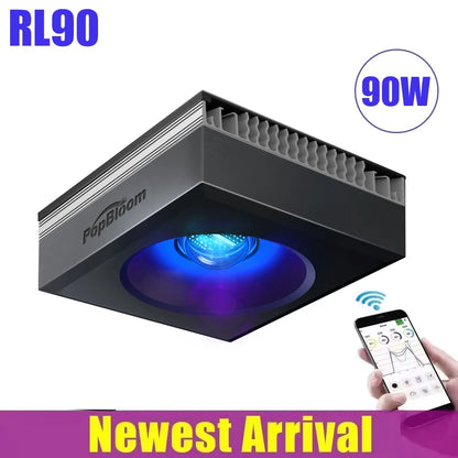 PopBloom WiFi Aquarium LED Light RL90/RL115, Professional Reef Aquarium Lamp Full Spectrum for Reef Coral SPS/LPS Fish Tank