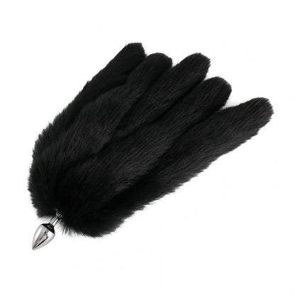 Sexy Multi Taile False Fox Tail with Separable Metal Butt Plug Anal Sex Toys for Couple BDSM Role Play Adult Products
