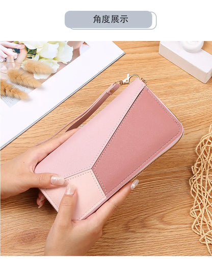 Fashion Zipper Wallets Womens Long Purses Handbags Coin Purse Cards Holder PU Leather Billfold Wallet