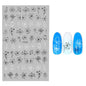 Black and White Love Flowers Line Art 3D Stickers Nail Decals Nail Art Accessories Butterfly Rose Nail Stickers Nail Sliders