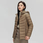 Women's plus Size M-6XL Hooded Puffer Jacket 90% Down Quilted Warm Coat Parka with Detachable Hat Winter Outerwear