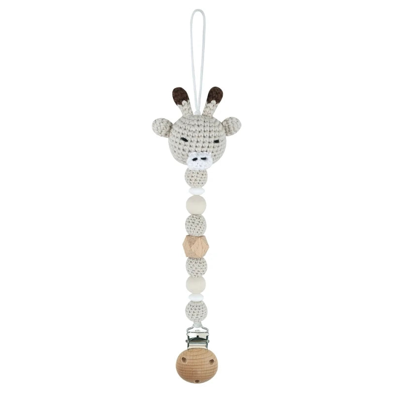 Baby Pacifier Clip Crochet Koalas Handbell Rattle Doll Teether Pacifier Chain Clips Set Dummy Chain Cartoon Teething Toy
