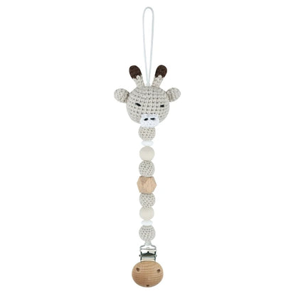 Baby Pacifier Clip Crochet Koalas Handbell Rattle Doll Teether Pacifier Chain Clips Set Dummy Chain Cartoon Teething Toy