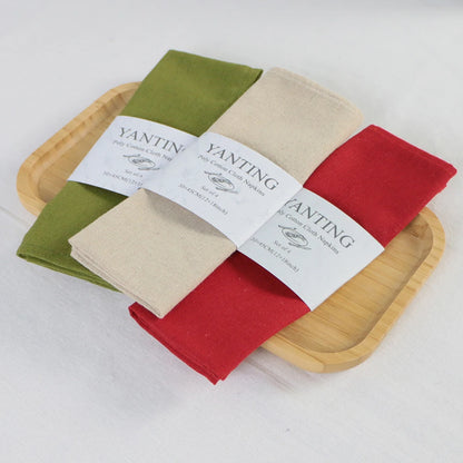 6pcs Cloth Napkins 30X45CM Orange Cotton Polyester Blend Kitchen Washable Dinner Reusable Napkins Wedding Party Table Decoration