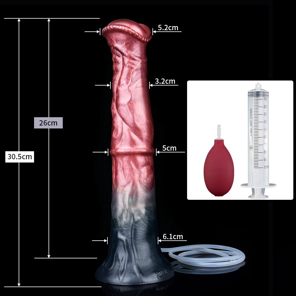 NNSX Horse Squirting Anal Plug Dildo Ejaculation Penis with Strong Sucker G-spot Stimulation Silicone Erotic Sex Toys For Woman
