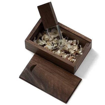 JASTER Crystal Plus Push-pull Box Maple USB Flash Drive 16GB 32GB 64GB 128GB Free Custom Logo Pen Drive Creative Business Gifts