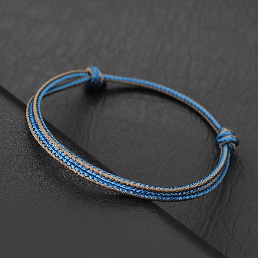 Minimalist Handwoven Rope Bracelet Unisex Sliding Adjustable 4 Styles Chroma 2mm Ethnic Cord Braclet Couple Casual Daily Jewelry