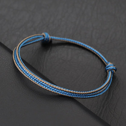 Minimalist Handwoven Rope Bracelet Unisex Sliding Adjustable 4 Styles Chroma 2mm Ethnic Cord Braclet Couple Casual Daily Jewelry