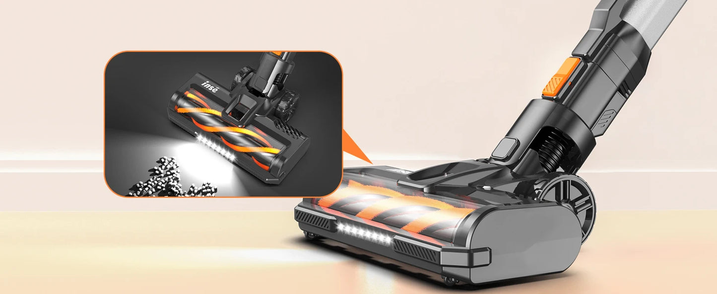 Cordless Vacuum Cleaner, 80000Pa/300W,65 Mins Runtime, 1.2L Dust Cup. Equipped with Digital Display, Anti-Tangle Brush, Self-Standing Design & Wall Charging Dock. 4-Layer Filtration, Ultra-Quiet Operation. Ideal for Pet Hair,