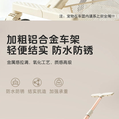 A6-2 Twin Pet Stroller Aluminum Alloy Detachable Foldable Lightweight Separate Travel Cart for Dogs Cats