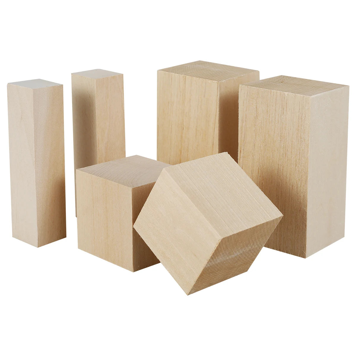 6/10/50Pcs Basswood Carving Block Natural Cork DIY Wood Crafts Portable Carving Art Supplies Suitable for Beginners/Craft Lovers