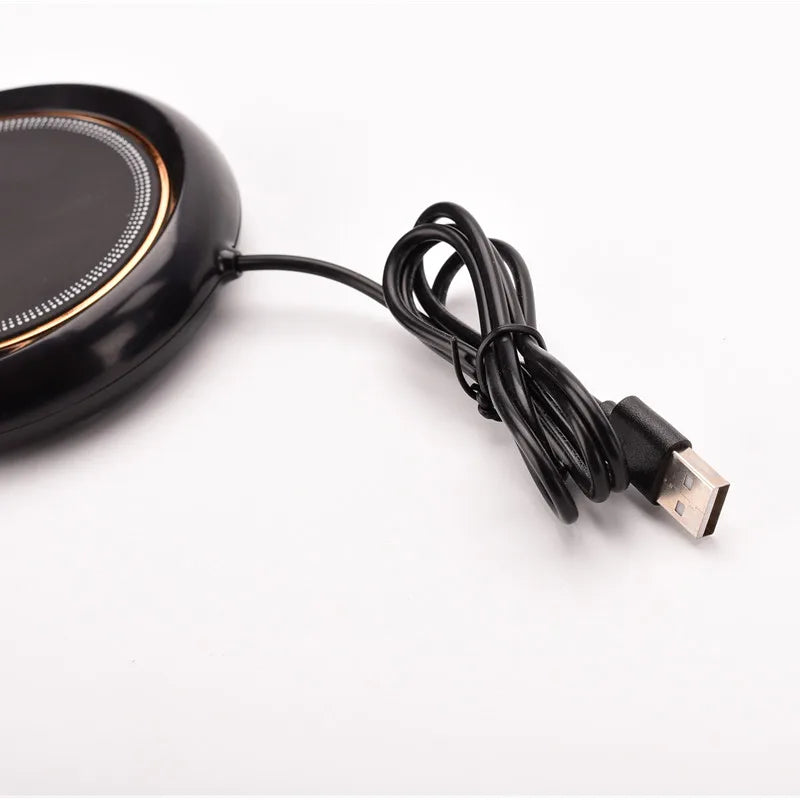 USB Thermostatic Heating Coaster for Home 3-Speed Adjustable Constant Temperature 55-65-75 Degrees Cappuccino Warmer