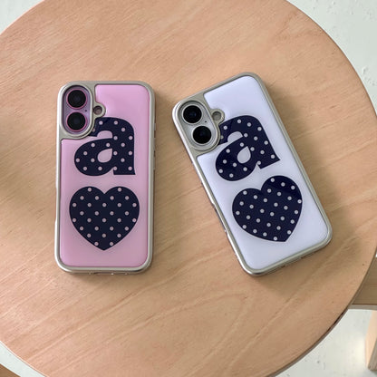 Luxury Clmj NAVY DOTTY LOVE PINK Phone Case for iPhone 17 16e 16 15 14 13 12 11 Air Pro Max X XR XSMAX 8 7 Plus Clear Back Cover