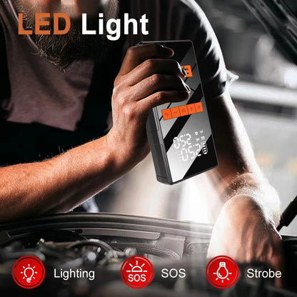 EAFC 1200A Car Jump Starter Air Pump Portable 2 in 1 Air Compressor Multi-function Tire Inflator Auto Portable Battery Starter