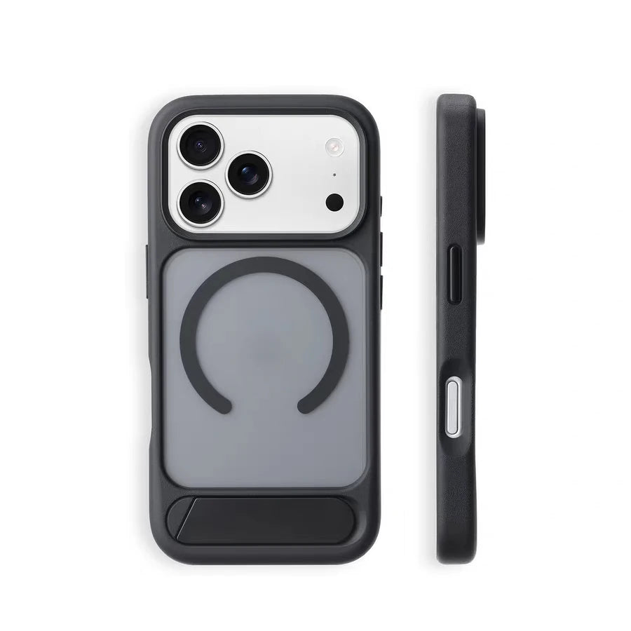 Invisible Folding Stand for Magsafe Magnetic Case For iPhone 17 Pro Max 17Pro Air Matte Skin Feel Wireless Charging Hard Cover