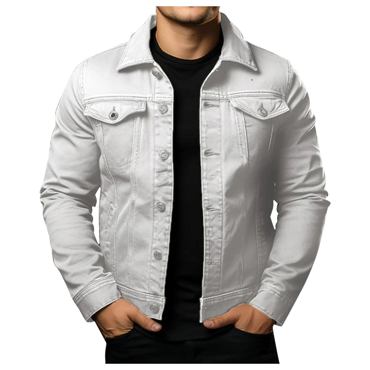 Men'S Casual Fashionable Outerwear Jacket Mens Medium Long Cotton Jacket Men'S Jackets Casual Daily Wear Jacket Ropa De Hombre