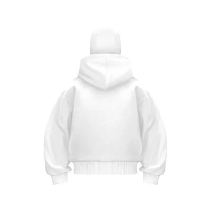Men and women Balaclava Y2K Gothic Harajuku winter new item double hooded sweatshirt men's hooded mask zipper sportswear