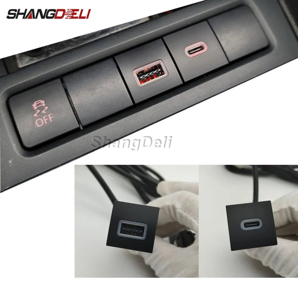 For VW Golf 6 MK6 Jetta 5 MK5 Scirocco 2006 - 2012 Car USB Charger PD Quick Charge QC3.0 Auto Phone Charging Adapter Button