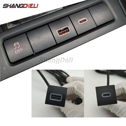 For VW Golf 6 MK6 Jetta 5 MK5 Scirocco 2006 - 2012 Car USB Charger PD Quick Charge QC3.0 Auto Phone Charging Adapter Button
