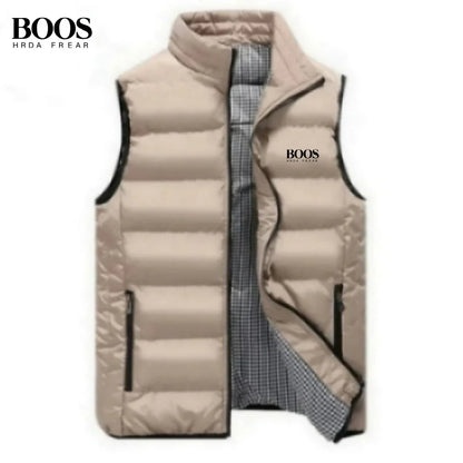 Men's Embroidery Brand High Quality Warm Vest Vest, Autumn and Winter Luxury Fashion Brand, Sleeveless Outdoor Windproof Jacket
