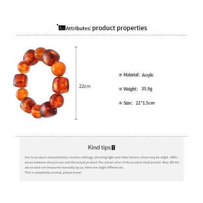 Multicolor Irregular Acrylic Beaded Bangles for Women Geometric Smudge String Bracelet Beach Vacation Style Couple Jewelry W