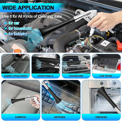 Car Cleaning Gun, High Pressure Air Blow Gun, High-Pressure 1/4 Inch Dry Blow Cleaning Tool, Uncharged Interior Spraying Washer