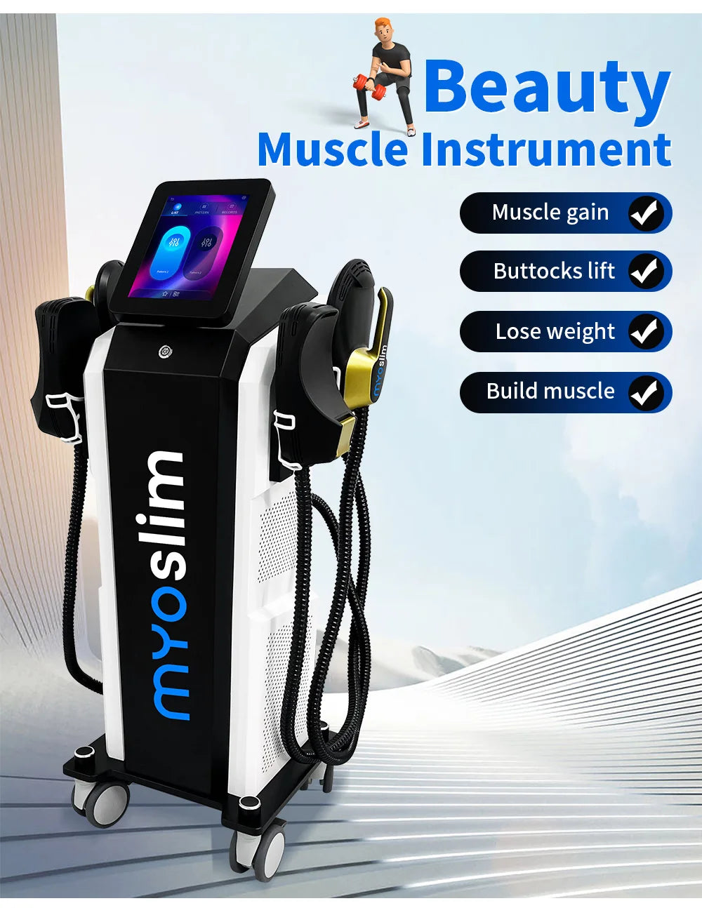 EMS Body Sculpt Machine RF Sculpting Weight Loss Burning Fat Slimming Muscle Equipment Stimulation 6500W HI-EMT MYOslim
