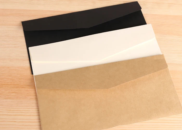 10 Pcs Classical Paper Envelopes White Black Kraft Blank Paper Window Envelopes Wedding Invitation Envelope Gift Envelope