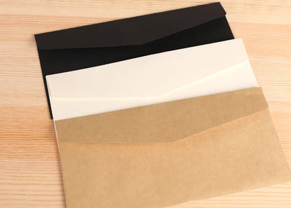 10 Pcs Classical Paper Envelopes White Black Kraft Blank Paper Window Envelopes Wedding Invitation Envelope Gift Envelope
