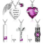 5Pcs Cremation Urn Necklace Heart for Ashes Stainless steel Cremation Jewelry Keepsake Necklace Waterproof Memory Pendant