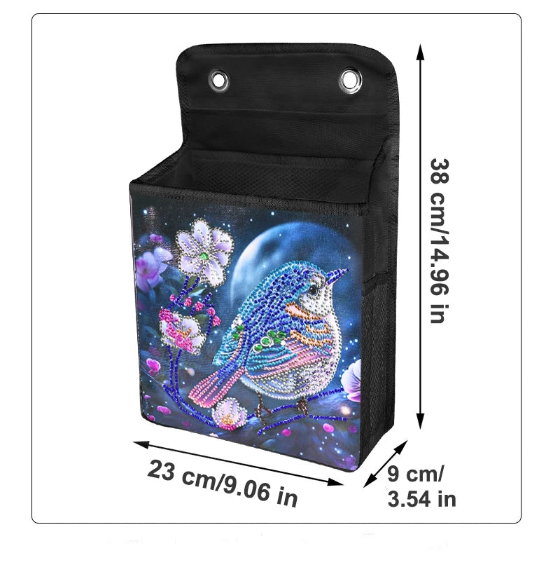 1pc/Set DIY Butterfly Diamond Art Hanging Storage Bags Canvas Crystal Rhinestone Cats Diamond Painting Storage Bags for Hanging