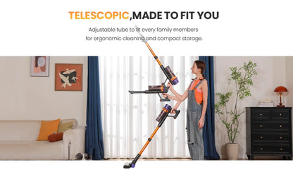 Erabros EV5 550W Cordless Vacuum Cleaner,70kPa Suction,80Mins Battery,LED Display,1.5L Dust Bin,Handheld Vacuum for Home Pet Car