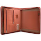 Leather Folder Zippered Closure Portfolio for Business IPad/Table and Card Interview Resume Binder