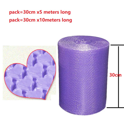 30cmx5/10meter/ Roll Purple Color Bubble Mailers for Packging Shockpoof Gift Box Bag Packing Wrap Love Heart Bubble Film Mailing