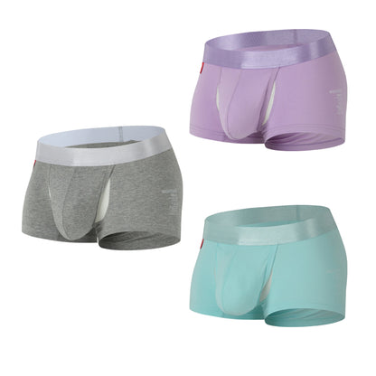 Open Front Underwear Men Cotton Sexy Men's Boxer Shorts Panties Breathable Pouch Bulge Underpants Male