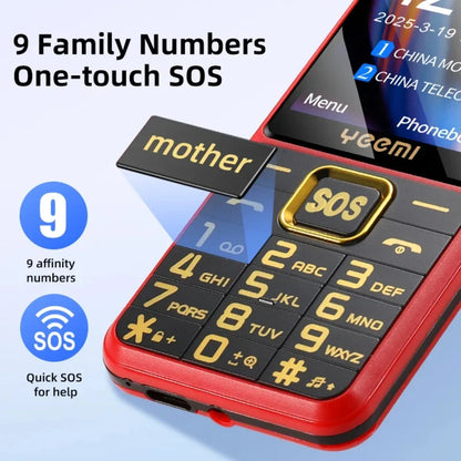 YEEMI K3 4G Feature Keypad Phone 2.6 Inch Dual SlM Big Button Loud Volume for Elderly 2500mAh FM Radio Hebrew Keyboard SOS Video