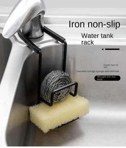Durable Sink Caddy Sink Sponge Holder Small Kitchen Bathroom Metal Organizer Liquid Dish Drainer Faucet Rack Shower Convenient