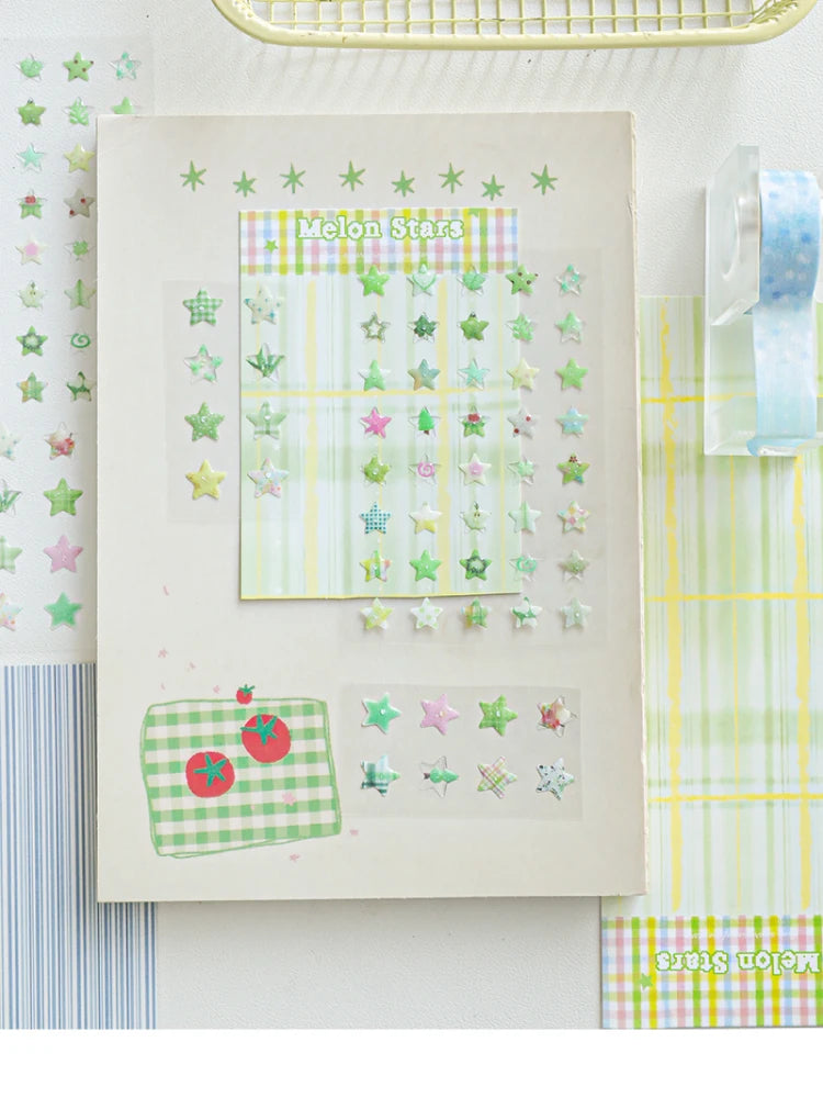 4 Designs Candy Star Series Lovely Five Point Star Theme Resin Stickers for Scrapbooking DIY Frame Collage Decoration