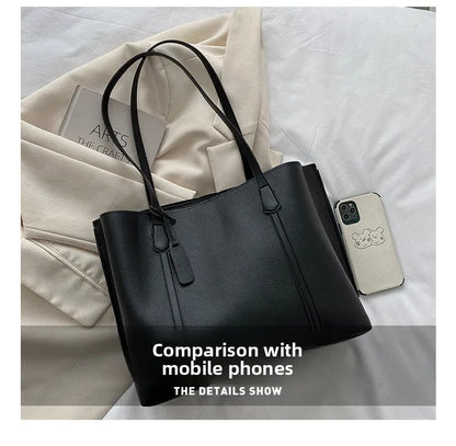 Large Capacity Women's Bag, New Soft Leather Tote Bag, Casual and Versatile Single Shoulder Bags for Woman Korean Style Handbags