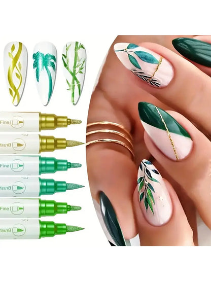 Nail Art Markers Customised Specialised Needle Tube Nail Art Pens Hand-Drawn Outline Pen Acrylic Paint Pen Set Acrylic Paintbrus