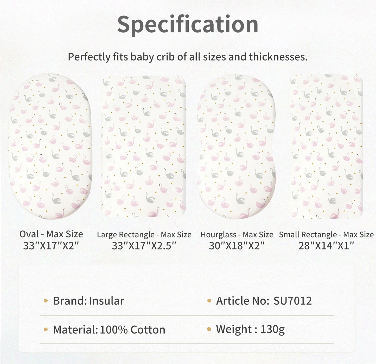 Cartoon Printed Crib Sheet Set Baby Bedding Toddler Mattress & Changing Pad Cover Polyester Cotton Fitted Bassinet Sheets