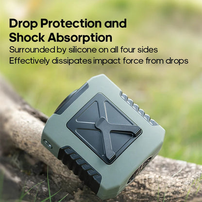 8000mAh Outdoor Portable Waist Fan Hanging Neck Fan Strong Wind with Power Bank LED Lighting for Sports Courier Outdoor Working