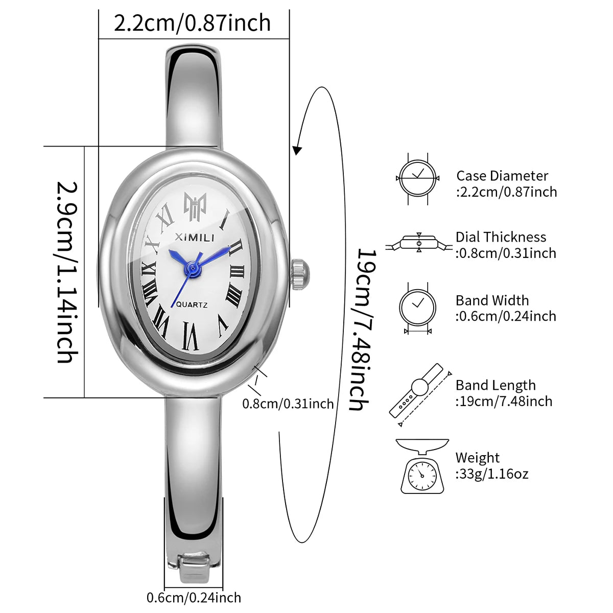 Elegant Oval Roma Dial Women Quartz Watch Fashion Bracelet Strap Ladies Wristwatch Reloj Mujer Girls Clock Gift
