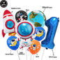 Blue Planet Astronaut Space Disposable Tableware Kids Birthday Table Decorations Paper Plate Cup Napkin Astronaut Rocket Balloon