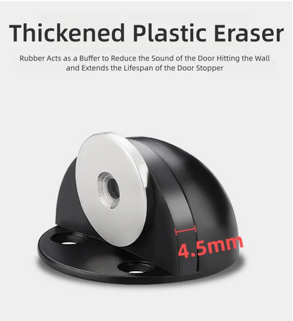 No-Drill Magnetic Door Stopper: Silicone Anti-Collision Buffer for Glass & Bedroom Doors - Windproof Floor Mount