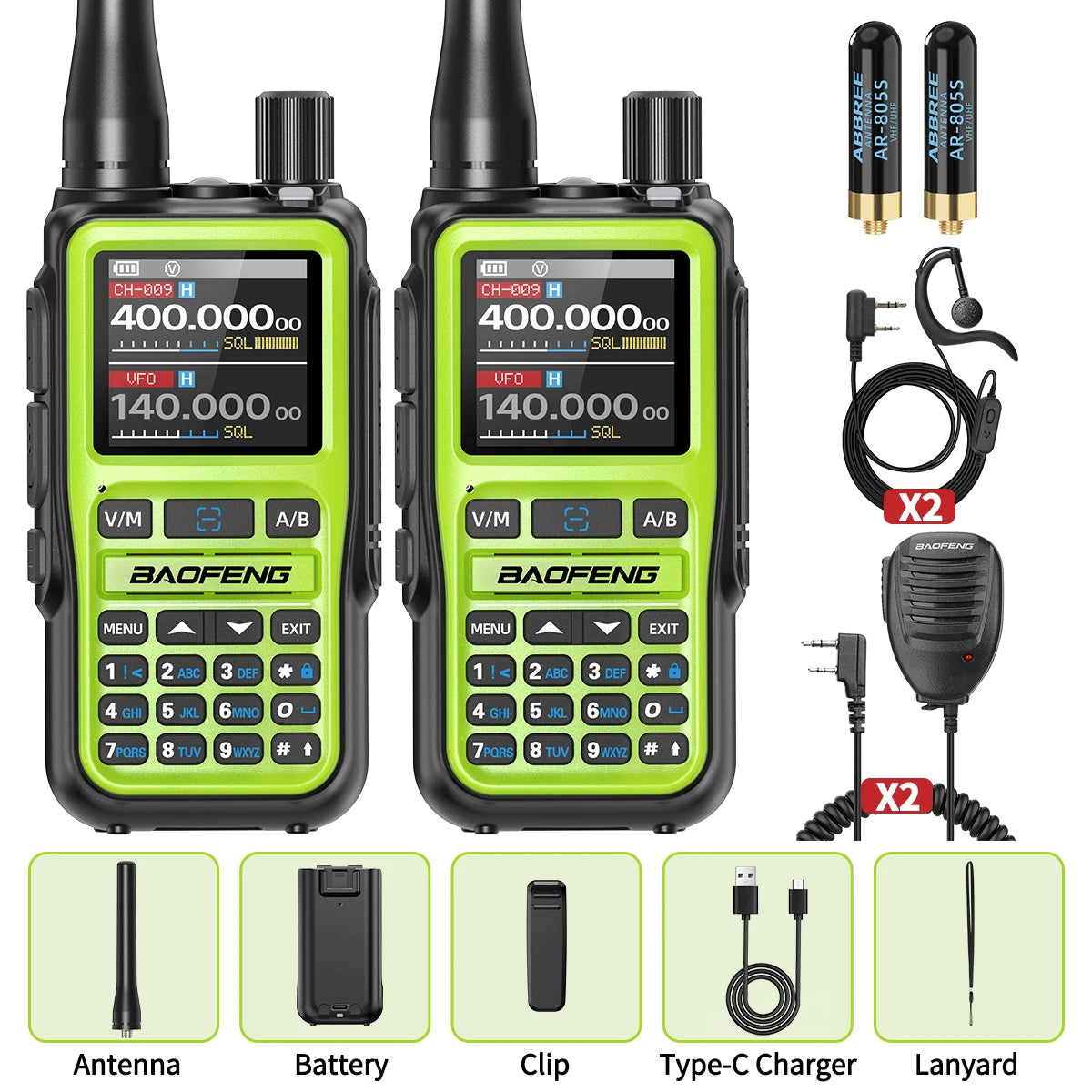 BAOFENG UV-5R Mini Walkie Talkie Multi Band Bluetooth Programming Wireless Copy Frequency 999CH Type-C Long Range Two Way Radio