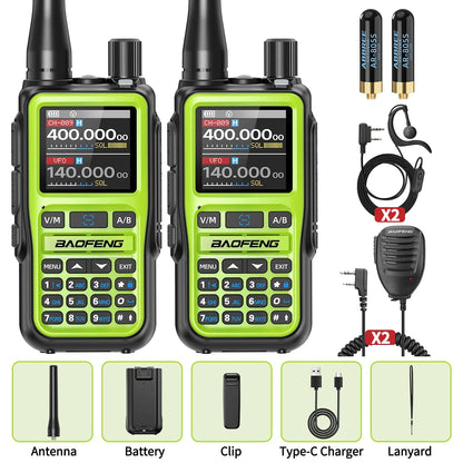 BAOFENG UV-5R Mini Walkie Talkie Multi Band Bluetooth Programming Wireless Copy Frequency 999CH Type-C Long Range Two Way Radio
